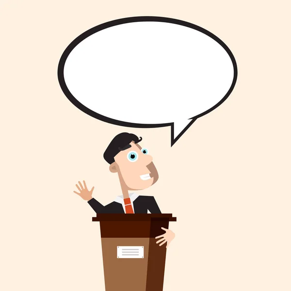 Man Conference Empty Speech Bubble — Stock Vector