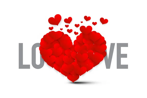 Symbole Amour Avec Coeurs Rouges Isolat Coeur Vectoriel Sur Fond — Image vectorielle