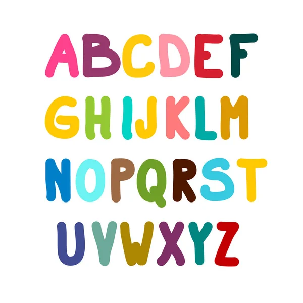 Alphabet Coloré Isolé Sur Fond Blanc — Image vectorielle