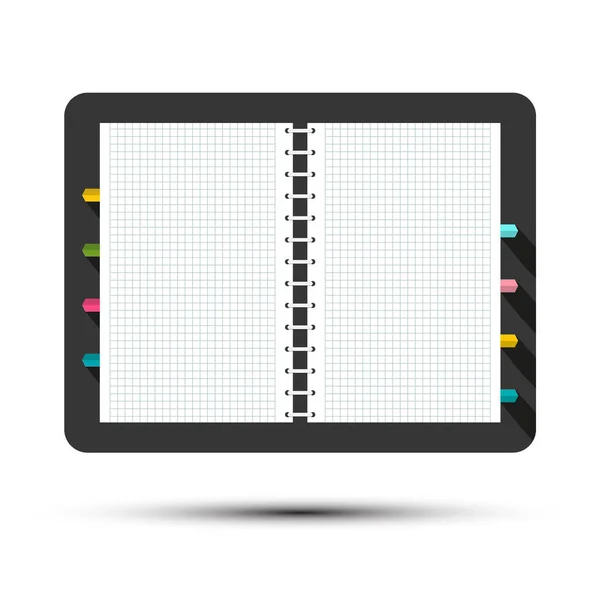 Τετράγωνο Ημερολόγιο Sketchbook Διάνυσμα Σύμβολο — Διανυσματικό Αρχείο