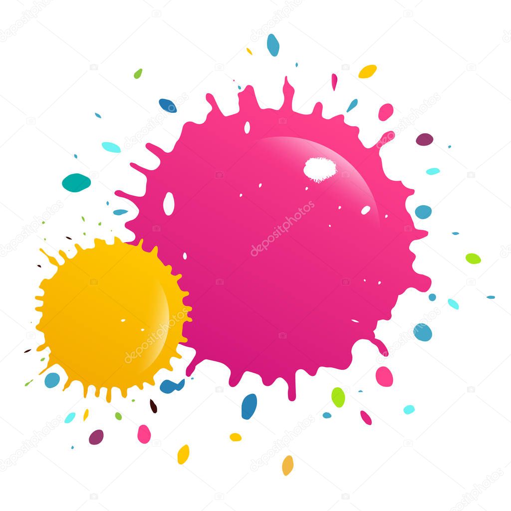 Colorful Splashes Vector Background 