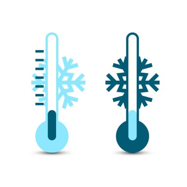 Kış termometre Vector Icons Set