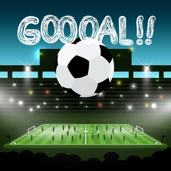 Soccer Ball Football Stadium Goooal Title Goal Vector Sport Symbol — Stock Vector