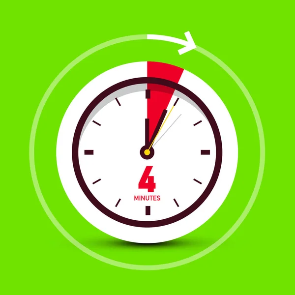 Vier Minuten Stopwatch Klokpictogram — Stockvector