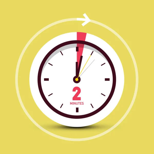 Zwei Minuten Uhr Symbol — Stockvektor