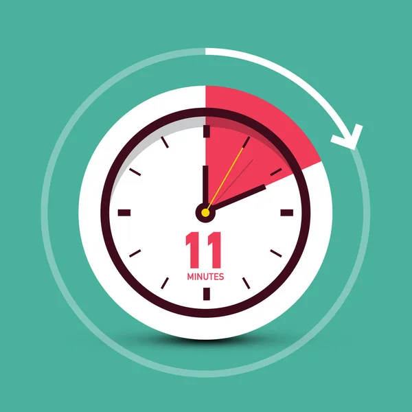 Eleven Minutes Vector Clock Icon — Stock Vector