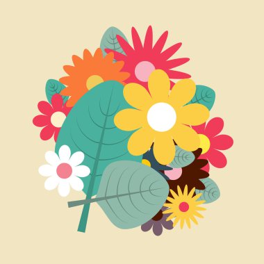 Bahar çiçekleri vektör düz tasarlamak