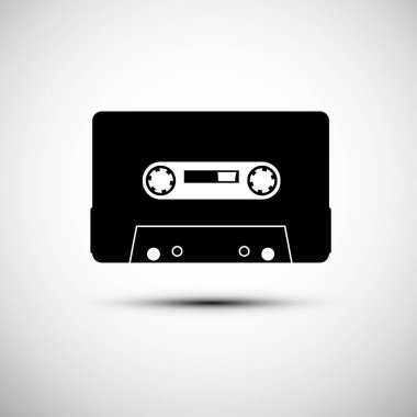 Kaset Icon - vektör analog ses ekipmanları sembolü