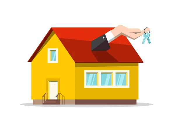 Αγορά Πώληση Σπίτι Έννοια Διανυσματικό Σχέδιο Πραγματικότητα Ακινήτων Κλειδιά Στο — Διανυσματικό Αρχείο