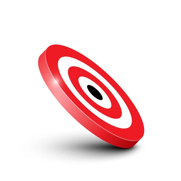 Rot Und Weiß Bullseye Zielsymbol Isoliert Auf Weißem Hintergrund Vektor — Stockvektor