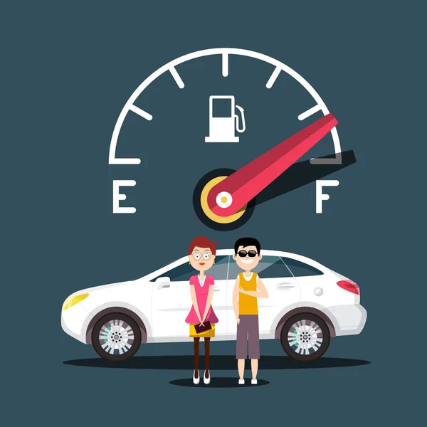 Fuel Icon Car People Vector Design — Stock Vector