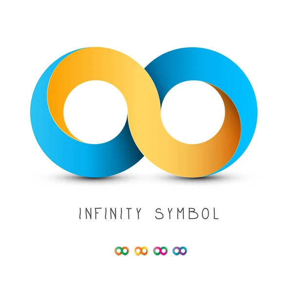 Infinity Symbool Goud Blauw Eindeloze Vector Icon — Stockvector