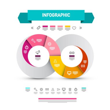 Infographic düzen sonsuzluk sembolü. Veri akışı vektör Infographics bilgi grafik. İş sunu grafik.