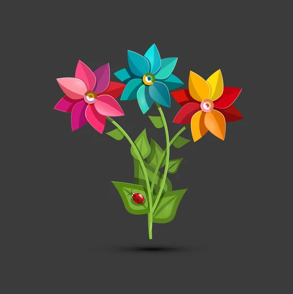 Bougues カラフルな春のベクトルの庭の花 — ストックベクタ