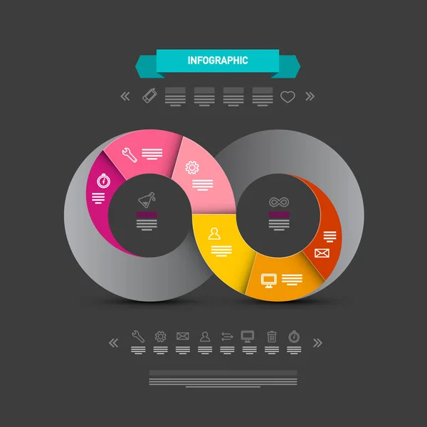 Sonsuzluk Sembolü Infographics Vektör Veri Akış Şeması Ile Sonsuz Kavramı — Stok Vektör