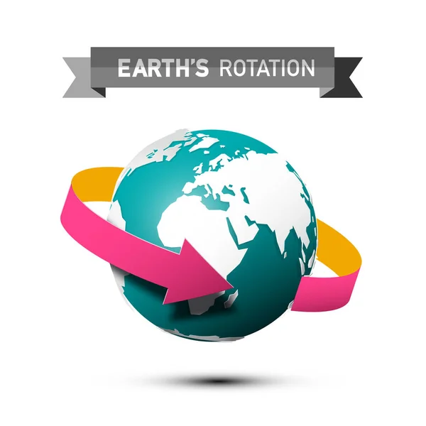 Earth Rotation Symbol Arrow Globe Vector Planet Earth Icon Isolated — Stock Vector