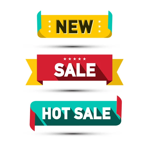 Paper Labels Set Business Stickers New Hot Sale Titles Tags — Stock Vector