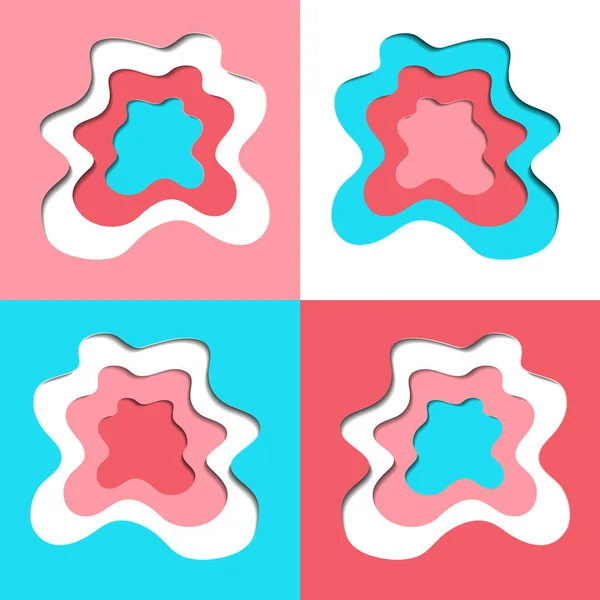 Abstract Vector Paper Cut Shapes Set — Stock Vector