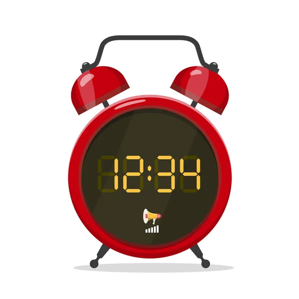 Reloj despertador de estilo analógico con pantalla digital — Vector de stock