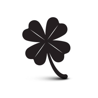 Yonca Simgesi. Vektör Dört Yaprak Bitki. Beyaz Arka Planda İzole Edilmiş Şans Sembolü.