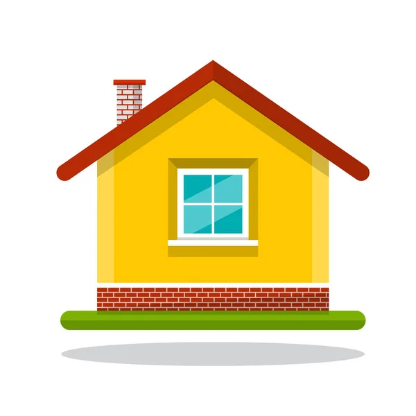 Icono de Casa Familiar. Símbolo de edificio amarillo de diseño plano vectorial aislado sobre fondo blanco . — Vector de stock