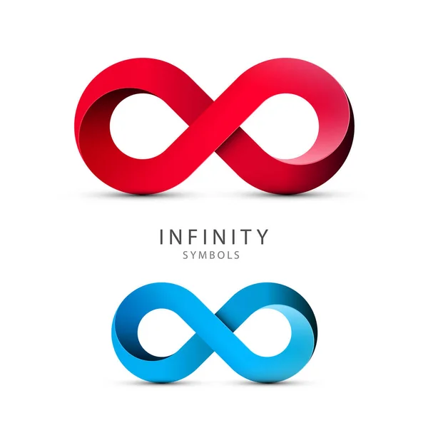 Símbolos del Infinito. Iconos de Vector Loop. Logotipo de forma infinita . — Archivo Imágenes Vectoriales