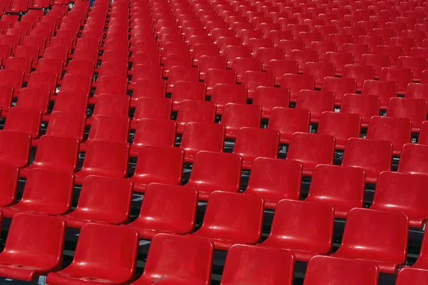 Lege Stoelen Het Stadion Een Voetbalwedstrijd — Stockfoto