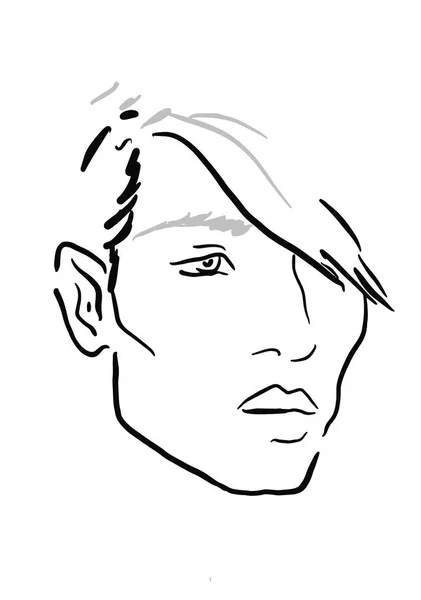 Man Face Chart Maquiagem Artista Branco Modelo Ilustração — Fotografia de Stock