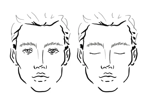 Man Face chart Makeup Artist Blank. Template illustration.