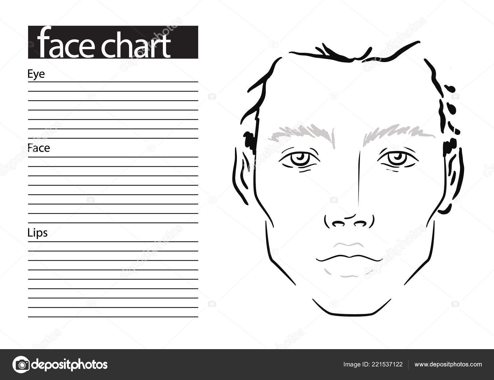 Makeup Artist Face Chart Template - Makeup Ilration Makeup Artist Face Chart Template - Makeup Ilration