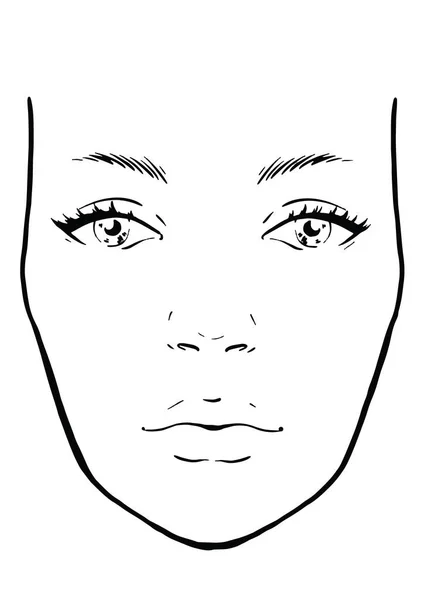 Face chart Makeup Artist Blank. Template. Vector illustration. ⬇ Vector ...