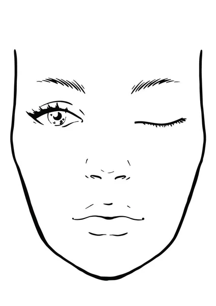 Face chart Makeup Artist Blank. Un modèle. Illustration vectorielle . — Image vectorielle