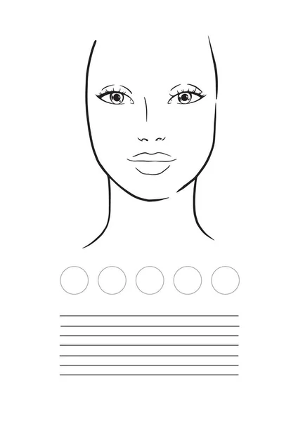 Face chart Makeup Artist Blank. Un modèle. Illustration vectorielle . — Image vectorielle