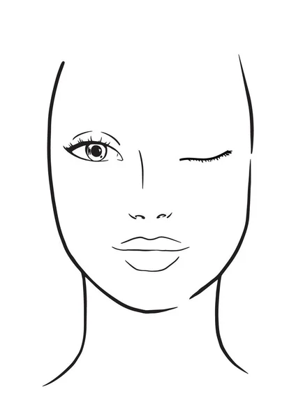 Face chart Makeup Artist Blank. Template. Vector illustration. ⬇ Vector ...
