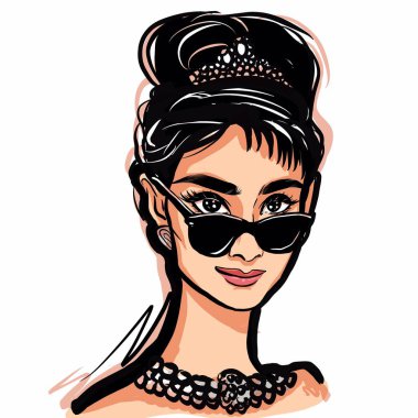 Kaliningrad, Rusya 8 Ekim 2020, Audrey Hepburn Skeç Çizimi