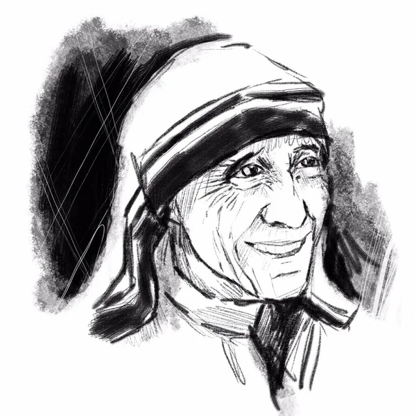 Мать Тереза Святая Тереза Албанско Индийской Католической Монахиней Миссионером Руководитель — стоковое фото