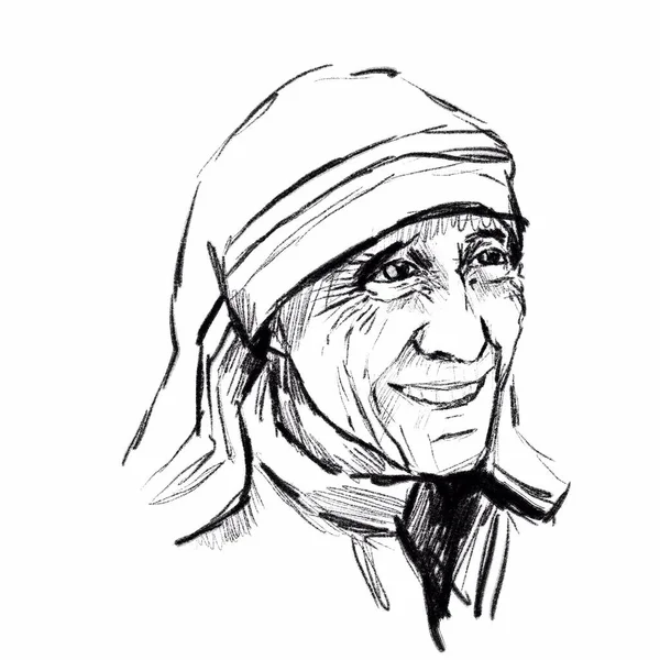 테레사 Mother Teresa 알바니아 가톨릭 수녀이자 선교사이다 선교인들의 지도자 — 스톡 사진