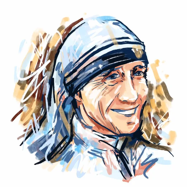 테레사 Mother Teresa 알바니아 가톨릭 수녀이자 선교사이다 선교인들의 지도자 — 스톡 사진