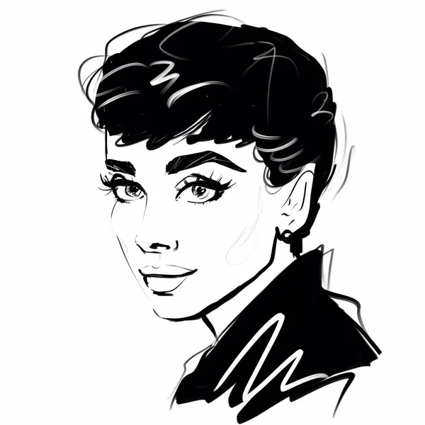 Kalinyingrád Oroszország 2020 Október Audrey Hepburn Karikatúra Illusztráció — Stock Fotó
