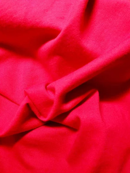 Liso Material Vermelho Liso Amassado — Fotografia de Stock