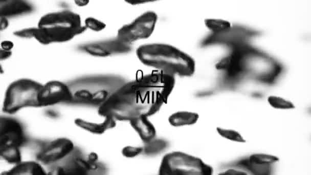 Water boils . White background. Close up. Slow motion — Stock Video