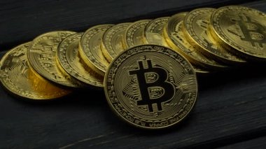 Altın bitcoin cryptocurrency e-ticaret gri masaya yalan. Yakın çekim