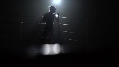 Kız tekme atıyor. siluet