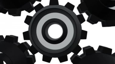 Beyaz arka plan üzerinde iplik Gears'ı kapatın. Alfa kanalı