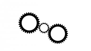 Bir küçük ve büyük vites iplik. Beyaz arka plan. Alfa kanalı