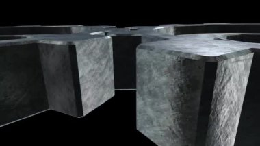 Eski mekanizması iki vites dönüşüyor. Siyah arka plan. Yakın çekim. Alfa kanalı