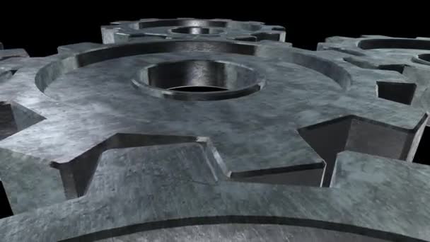 Cinq mouches grises qui tournent. Fond noir. Ferme là. Canal alpha 