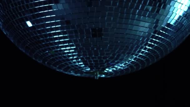 Disco ball party in a nightclub. Black background . Close up — Stock Video