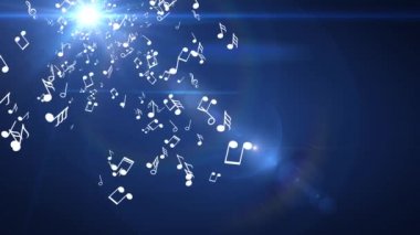 Müzik beyaz ışık mavi arka plan ışığı yanıp söner.