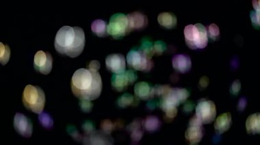Soyut ışıklar bokeh sinek. Siyah arka planlar